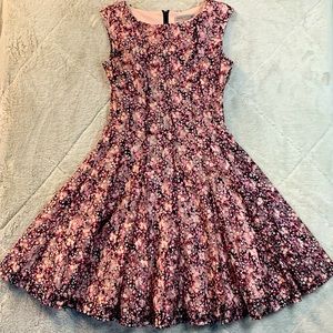 Danny and Nicole Gorgeous Pink Lace  Multicolor Floral Shift Dress Size 2P